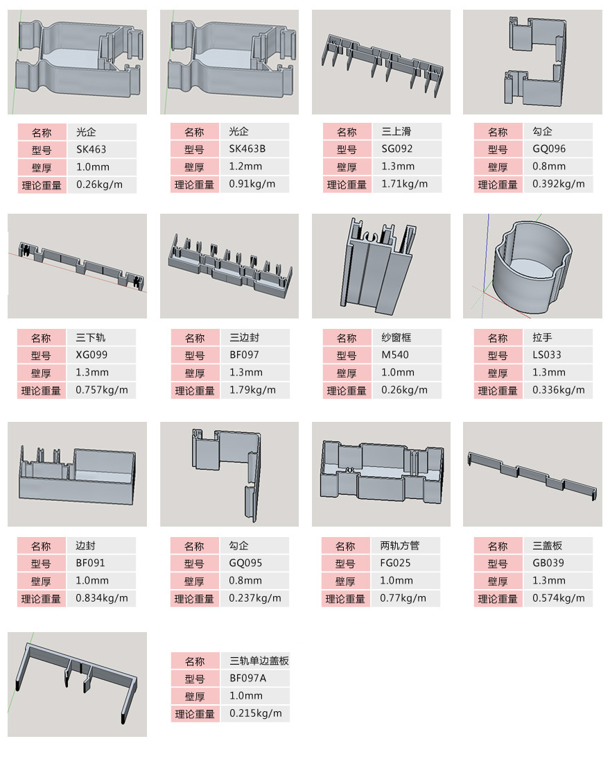 推拉门型材生产厂家