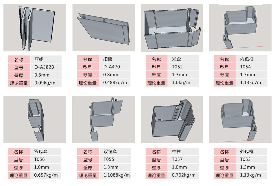 钛镁合金平开门型材